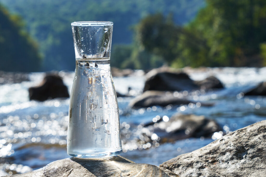 Picture Of A Glass Flask With Water.